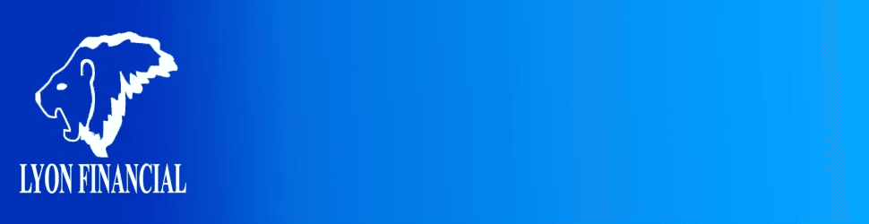 Blue Gradient Banner with White Lion Logo on the Left